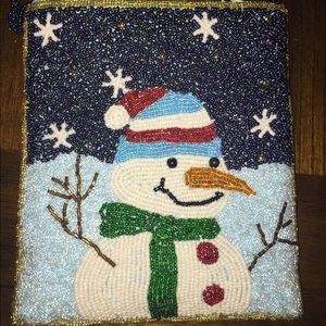 Beaded snowman crossbody